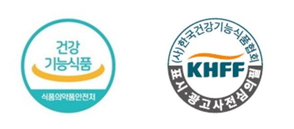 건강기능식품 인정마크(좌), 표시·광고 심의필 마크(우). ⓒ 파이낸셜데일리 / 건기식협회