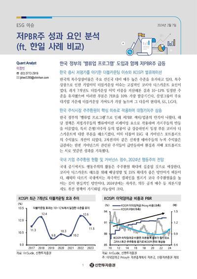 신한투자증권 저PBR주 성과 요인 분석 리포트 발간. ⓒ 파이낸셜데일리 / 신한투자증권