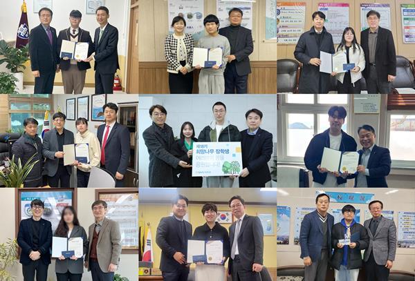 NH투자증권이 제18기 희망나무 장학생 대학입학 격려금 전달 행사를 진행했다고 29일 밝혔다. 사진은 18기 희망나무 장학생 격려금 전달식 모음. ⓒ 파이낸셜데일리 / NH투자증권
