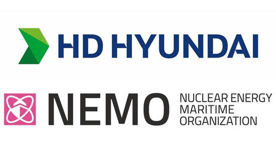 HD현대 CI와 NEMO(Nuclear Energy Maritime Organization)의 로고. ⓒ 파이낸셜데일리 / HD현대