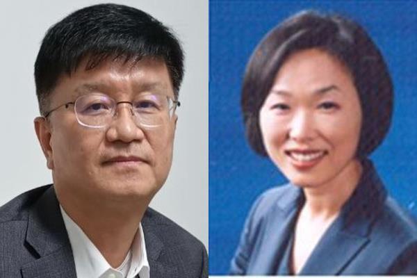 KB국민은행 신임 사외이사 후보 김성진 미래에셋자산운용 고문(좌)과 이정숙 서울동부지방법원조정센터 상임조정위원(우). ⓒ 파이낸셜데일리 / KB국민은행