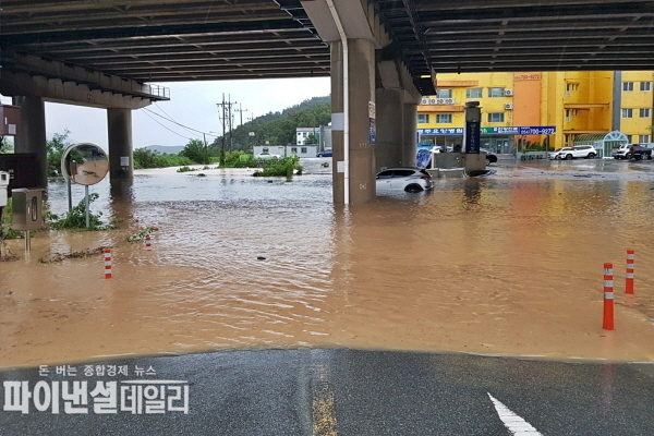 상습침수 충효지구 침수 현장 ⓒ파이낸셜데일리/경주시