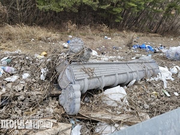국도 및 산업 도로변은 운전자들이 버린 온갖 잡쓰레기로 몸살을 앓고 있다 ⓒ파이낸셜데일리/박미화 기자