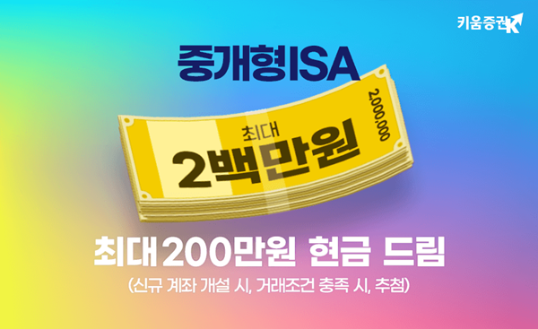 키움증권, 중개형 ISA 최대 200만원 현금 드림 이벤트 홍보 이미지. ⓒ 파이낸셜데일리 / 키움증권