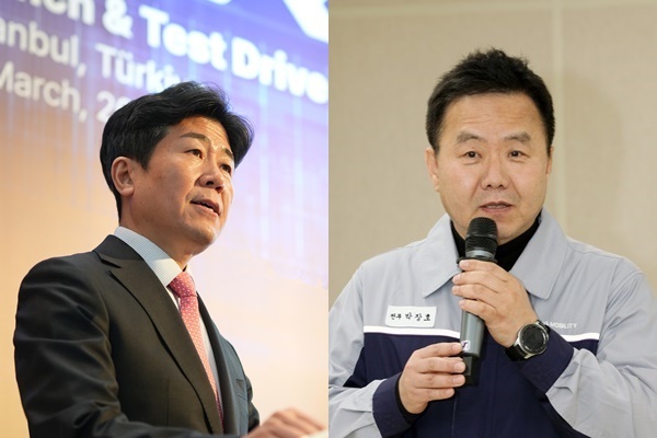 KGM 황기영 대표이사 전무(좌)와 박장호 대표이사 전무(우). ⓒ 파이낸셜데일리 / KGM