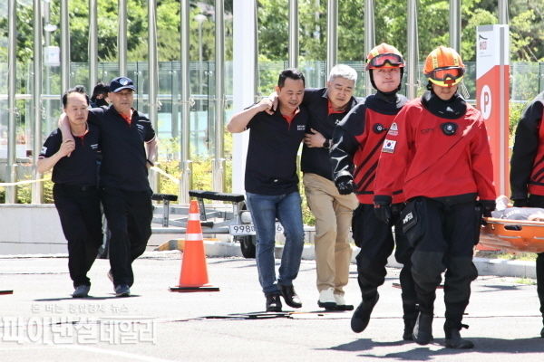 화백컨벤션센터(이하 HICO) 지하주차장에서 재난상황에 대응하는 ‘안전한국훈련’ⓒ파이낸셜데일리/경주시