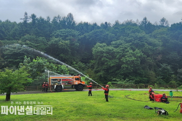 을지연습과 연계한 산불진화 실제훈련ⓒ파이낸셜데일리/남부청