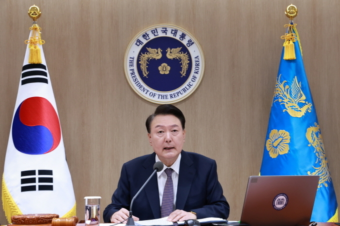 윤석열 대통령이 15일 서울 용산 대통령실 청사에서 열린 제44회 국무회의에서 발언하고 있다. ⓒ 파이낸셜데일리 / 뉴시스