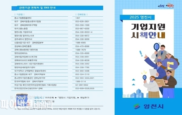 '2025 영천시 기업지원 시책안내' 가이드북을 발간 ⓒ파이낸셜데일리/영천시