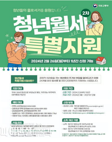 청년월세 한시 특별지원사업 포스터 ⓒ파이낸셜데일리/경산시