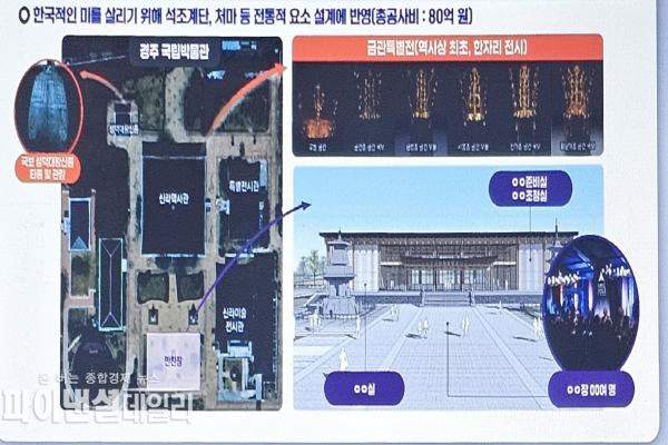경주 국립박물관 중정에 조성하는 만찬장, 현재 부지 작업 중으로 다른 시설과 마찬가지로 9월 중순에는 한국의 아름다움을 담은 모습을 드러낼 것으로 예상 ⓒ파이낸셜데일리/경북도