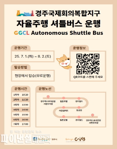 자율주행 셔틀버스 임시운행 포스터ⓒ파이낸셜데일리/경주시