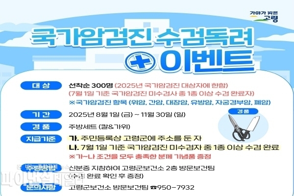 국가암검진 수검독려' 이벤트 포스터 ⓒ파이낸셜데일리/고령군