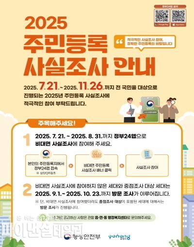 2025 주민등록 사실조사 안내 홍보물ⓒ파이낸셜데일리/포항시