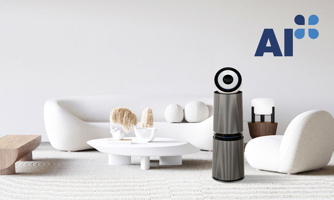 AI 공기질 센서를 적용한 LG 퓨리케어 AI 오브제컬렉션 360˚ 공기청정기. ⓒ 파이낸셜데일리 / LG전자