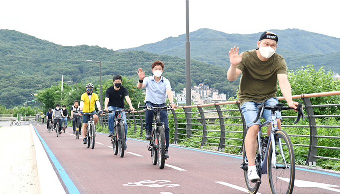 경기 광주시 광주역~태전지구 자전거도로 시범사업 개통. ⓒ 파이낸셜데일리 / 뉴시스