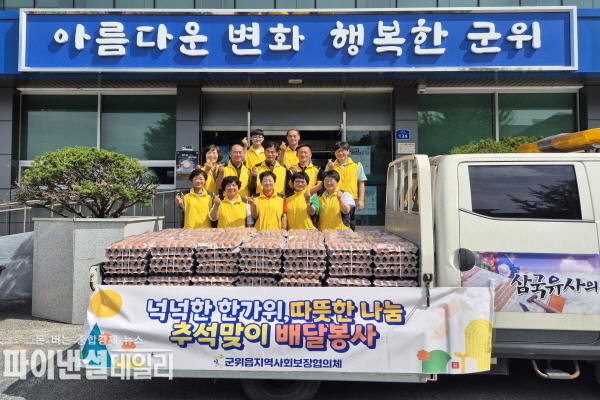 추석맞이 지역내 저소득 가구에 후원물품 배달 봉사ⓒ파이낸셜데일리/군위군
