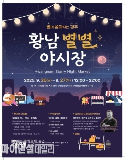 ‘황남상가시장 별별야시장' 홍보 포스터 ⓒ파이낸셜데일리/경주시