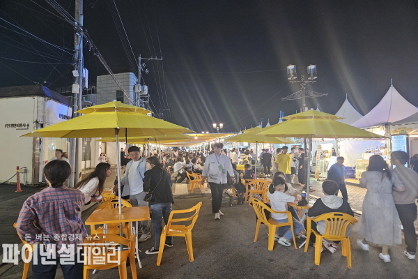 2024 황금카니발 맥주페스티벌(맥주와 먹거리를 즐기는 방문객들의 모습)ⓒ파이낸셜데일리/경주시