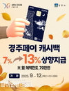 경주시, 지역 화폐인 ‘경주페이’ 월 캐시백 지급률을 기존 7%에서 13%로 대폭 상향